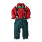 Red（Overalls）/2Pc Sets