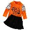 Black/T-shirt+Orange/Skirt
