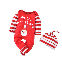 2pc/Red Sleepsuit + Striped Hat