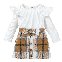 White/Top+Khaki/Skirt
