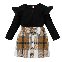 Black/Top+Khaki/Skirt