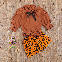 Brown/Top+Leopard Print/Skirt