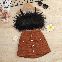 Black Top+Brown Skirt