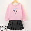 Pink/Sweatshirt+Black/Skirt