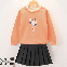 Orange/Sweatshirt+Black/Skirt