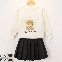 White/Sweater+Black/Skirt