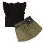 Black/Vests+Army Green/Shorts
